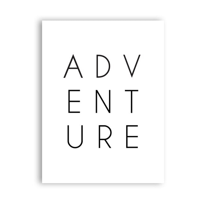 Adventure Poster Wall Art Typographic Word Art Fine Art Canvas Print Minimalist Inspirational Picture For Living Room Nordic Bedroom Wall Decor | Home&so-Homeandso