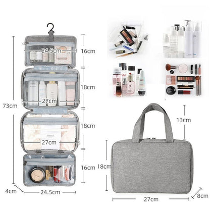 Waterproof toiletry bag travel bag with hook for hanging