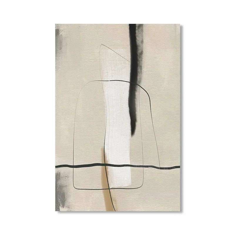 Beige Gray Black Scandinavian Abstract Wall Art Fine Art Canvas Prints Beige Grey Pictures For Minimalist Living Room Art For Contemporary Interiors | Home&so-Homeandso