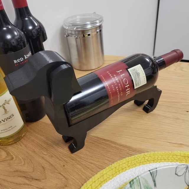 Dachshund wine bottle holder | Decorative table stand made of resin | Multiple colors