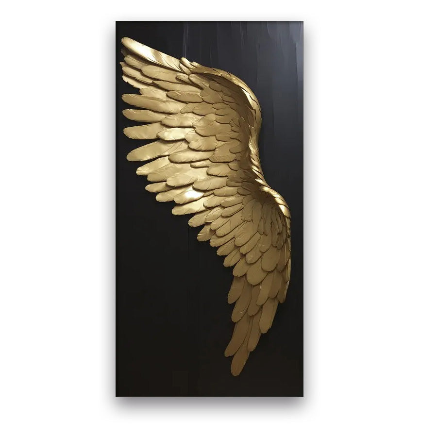 Big Sizes Golden Dream Angel Wings Wall Art Fine Art Canvas Prints Pictures For Modern Apartment Living Room Light Luxury Boutique Fashion House Art Decor | Home&so-Homeandso