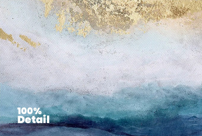 Blue Golden Ocean Spray Seascape Abstract Wall Art Fine Art Canvas Prints Marble Pictures For Living Room Dining Room Art For Contemporary Interiors | Home&so-Homeandso