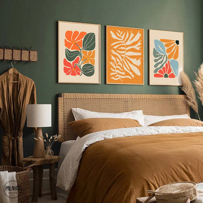 Bright Colorful Botanical Abstract Wall Art Fine Art Canvas Prints Vibrant Color Pictures For Modern Home Living Room Bedroom Art Decor | Home&so-Homeandso