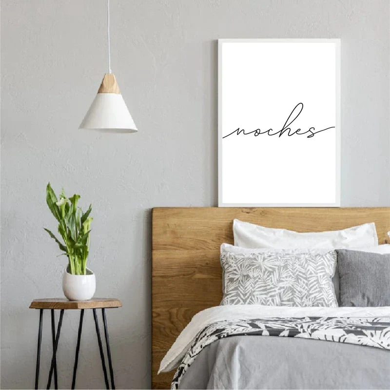 Buenas Noches Good Night Spanish Quotes Post Simple Black White Quotations Wall Art Fine Art Canvas Prints Minimalist Nordic Pictures For Bedroom | Home&so-Homeandso