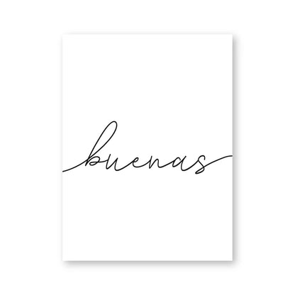 Buenas Noches Good Night Spanish Quotes Post Simple Black White Quotations Wall Art Fine Art Canvas Prints Minimalist Nordic Pictures For Bedroom | Home&so-Homeandso