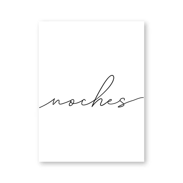Buenas Noches Good Night Spanish Quotes Post Simple Black White Quotations Wall Art Fine Art Canvas Prints Minimalist Nordic Pictures For Bedroom | Home&so-Homeandso