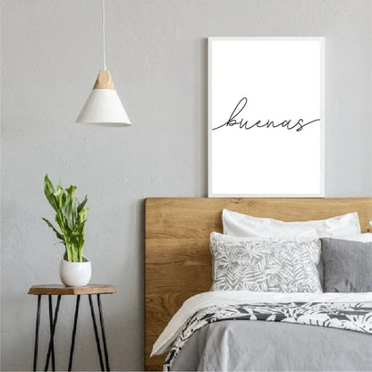 Buenas Noches Good Night Spanish Quotes Post Simple Black White Quotations Wall Art Fine Art Canvas Prints Minimalist Nordic Pictures For Bedroom | Home&so-Homeandso