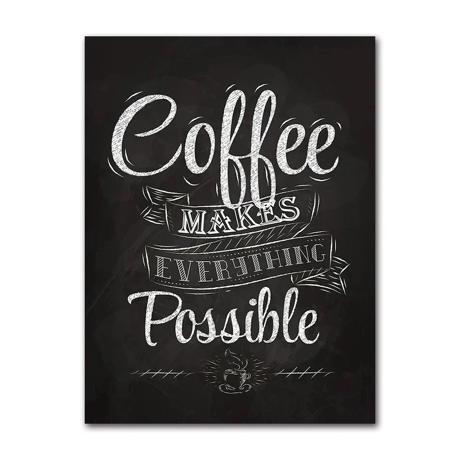 Coffee Connoisseur Wall Art Fine Art Canvas Prints Black White Coffee Menu Poster Pictures For Kitchen Diner Coffee Shop Cafe Art Decor | Home&so-Homeandso
