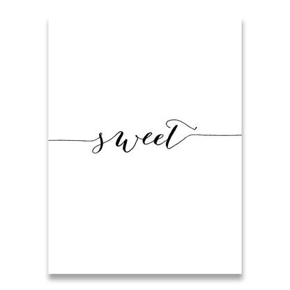 Daily Inspiration Words Wall Art Fine Art Canvas Prints Love Smile Sweet Dreams Quotations Posters Black White Pictures For Living Room Bedroom Art Decor | Home&so-Homeandso