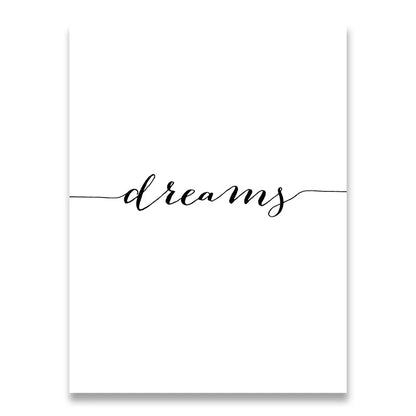 Daily Inspiration Words Wall Art Fine Art Canvas Prints Love Smile Sweet Dreams Quotations Posters Black White Pictures For Living Room Bedroom Art Decor | Home&so-Homeandso