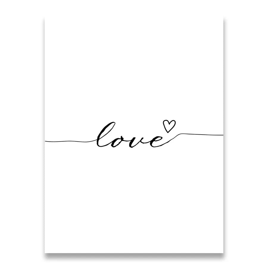 Daily Inspiration Words Wall Art Fine Art Canvas Prints Love Smile Sweet Dreams Quotations Posters Black White Pictures For Living Room Bedroom Art Decor | Home&so-Homeandso