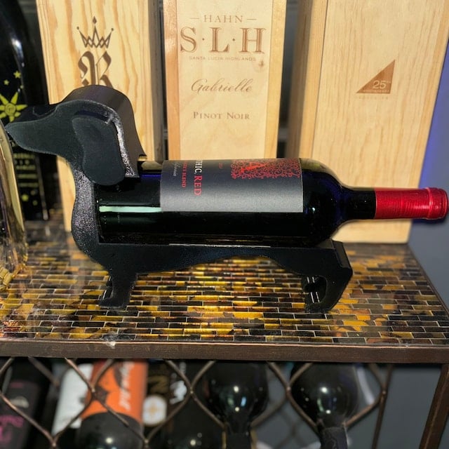 Dachshund wine bottle holder | Decorative table stand made of resin | Multiple colors
