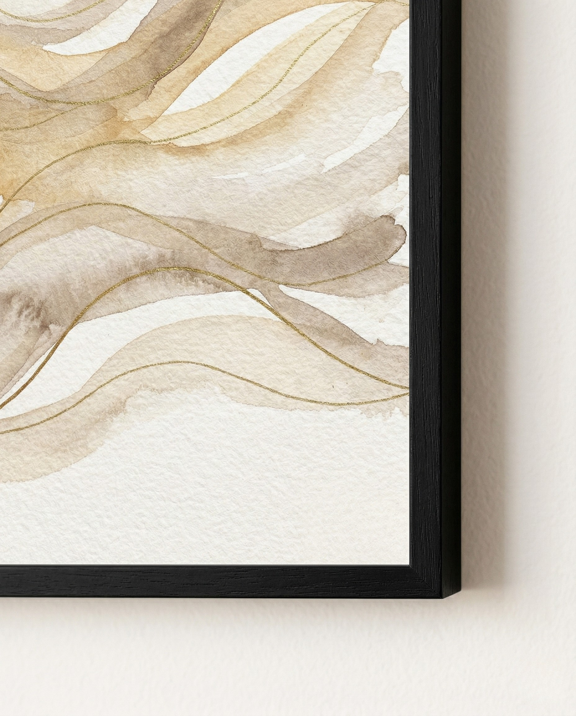 Flow State - Cream & Sand Abstract Framed Print-Homeandso