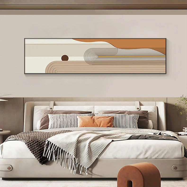 Geometric Curved Lines Earthy Tones Wall Art Fine Art Canvas Prints Modern Wide Format Pictures For Living Room Above The Sofa Art For Above The Bed | Home&so-Homeandso