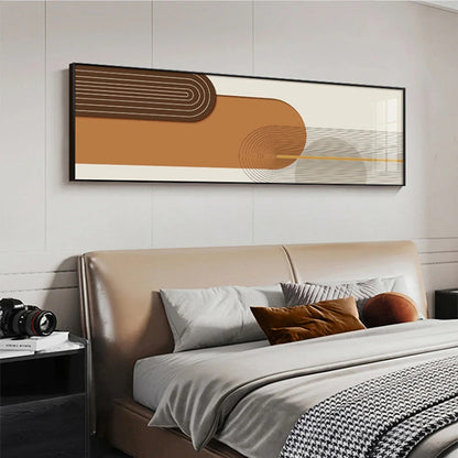 Geometric Curved Lines Earthy Tones Wall Art Fine Art Canvas Prints Modern Wide Format Pictures For Living Room Above The Sofa Art For Above The Bed | Home&so-Homeandso