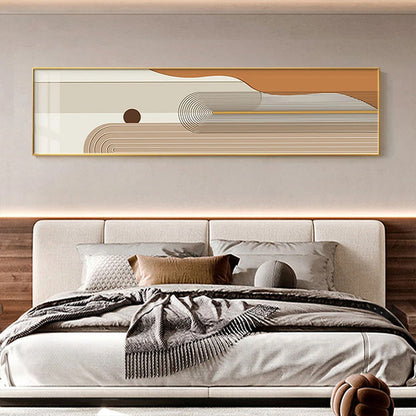 Geometric Curved Lines Earthy Tones Wall Art Fine Art Canvas Prints Modern Wide Format Pictures For Living Room Above The Sofa Art For Above The Bed | Home&so-Homeandso