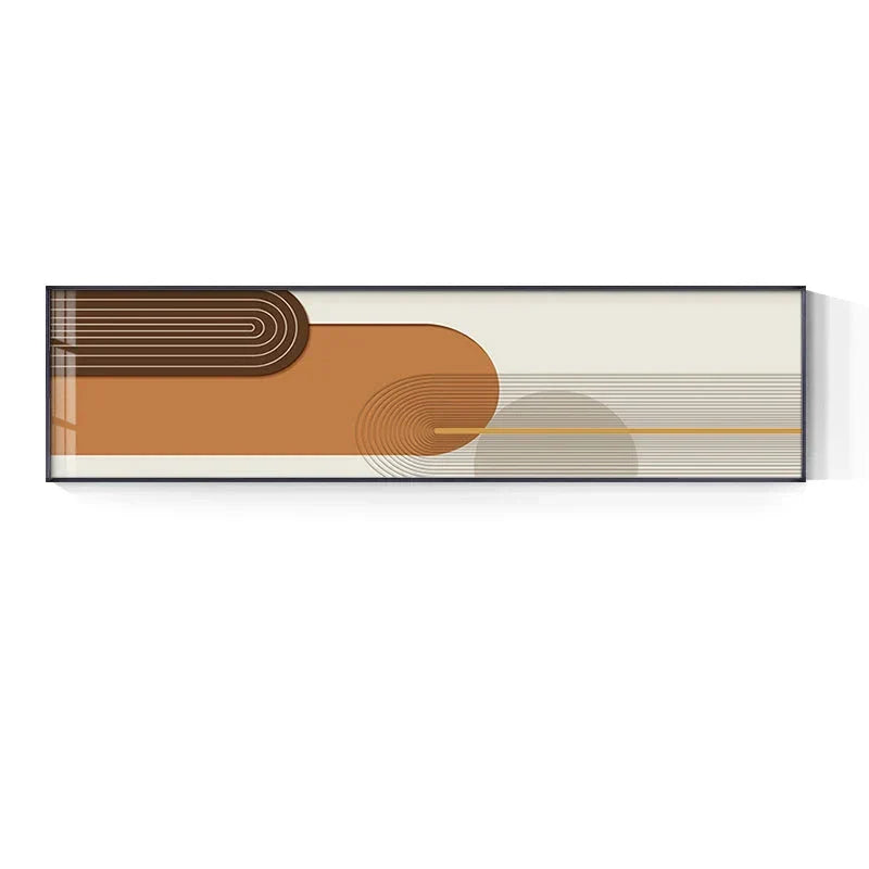 Geometric Curved Lines Earthy Tones Wall Art Fine Art Canvas Prints Modern Wide Format Pictures For Living Room Above The Sofa Art For Above The Bed | Home&so-Homeandso