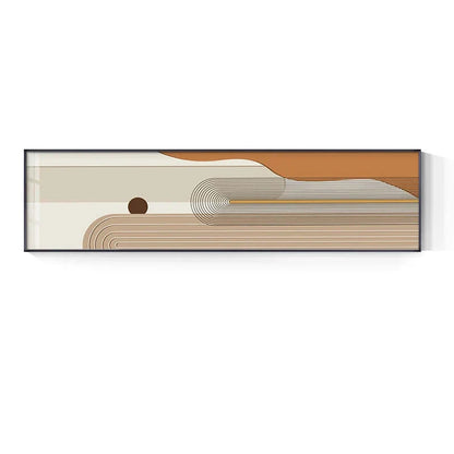 Geometric Curved Lines Earthy Tones Wall Art Fine Art Canvas Prints Modern Wide Format Pictures For Living Room Above The Sofa Art For Above The Bed | Home&so-Homeandso