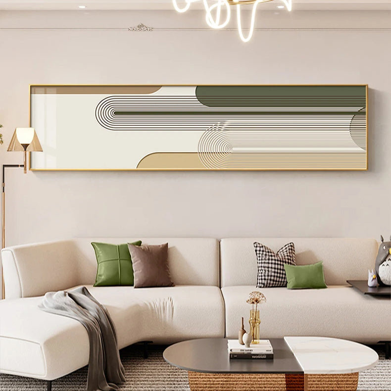 Geometric Curved Lines Earthy Tones Wall Art Fine Art Canvas Prints Modern Wide Format Pictures For Living Room Above The Sofa Art For Above The Bed | Home&so-Homeandso