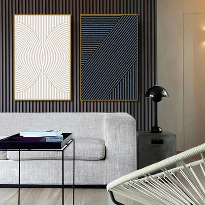 Geometric Line Art Minimalist Abstract Wall Art Fine Art Canvas Prints Neutral Color Pictures For Living Room Dining Room Home Office Art Decor | Home&so-Homeandso