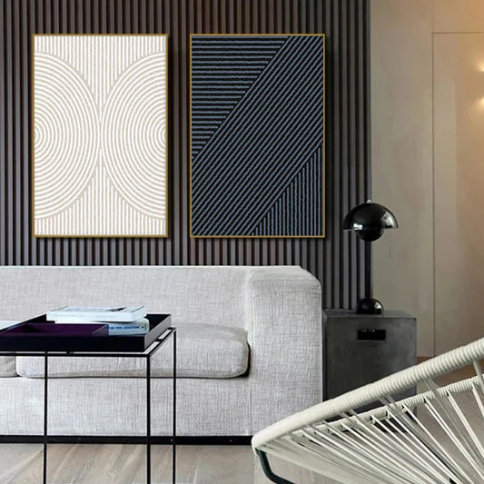 Geometric Line Art Minimalist Abstract Wall Art Fine Art Canvas Prints Neutral Color Pictures For Living Room Dining Room Home Office Art Decor | Home&so-Homeandso