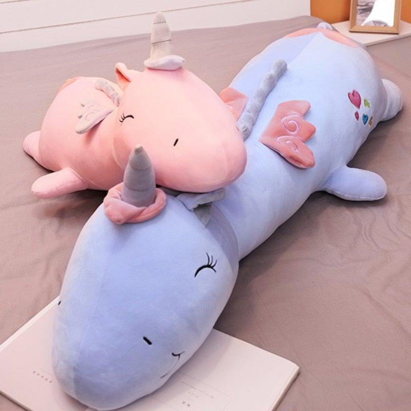 Glowing unicorn plush toy with color-changing LED, 60 cm