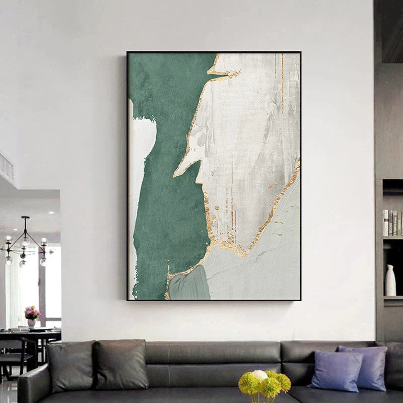 Green Brown Nordic Abstract Geomorphic Wall Art Fine Art Canvas Prints Pictures For Modern Apartment Living Room Home Office Art Decor | Home&so-Homeandso