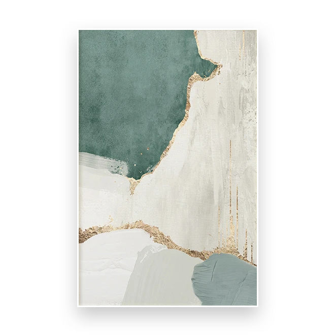 Green Brown Nordic Abstract Geomorphic Wall Art Fine Art Canvas Prints Pictures For Modern Apartment Living Room Home Office Art Decor | Home&so-Homeandso