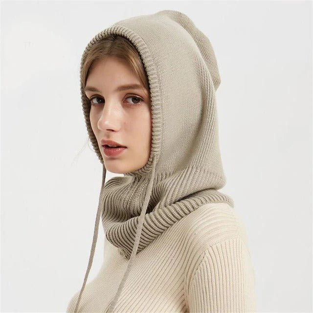 Cashmere-blend knit beanie with adjustable fit