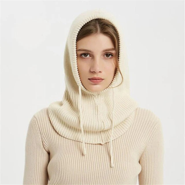Cashmere-blend knit beanie with adjustable fit