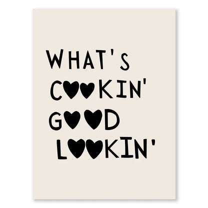 Kitchen Cooking Love Quotes Wall Art Fine Art Canvas Prints Minimalist Modern Typographic Posters Pictures For Kitchen Dining Room Cafe Art Decor | Home&so-Homeandso