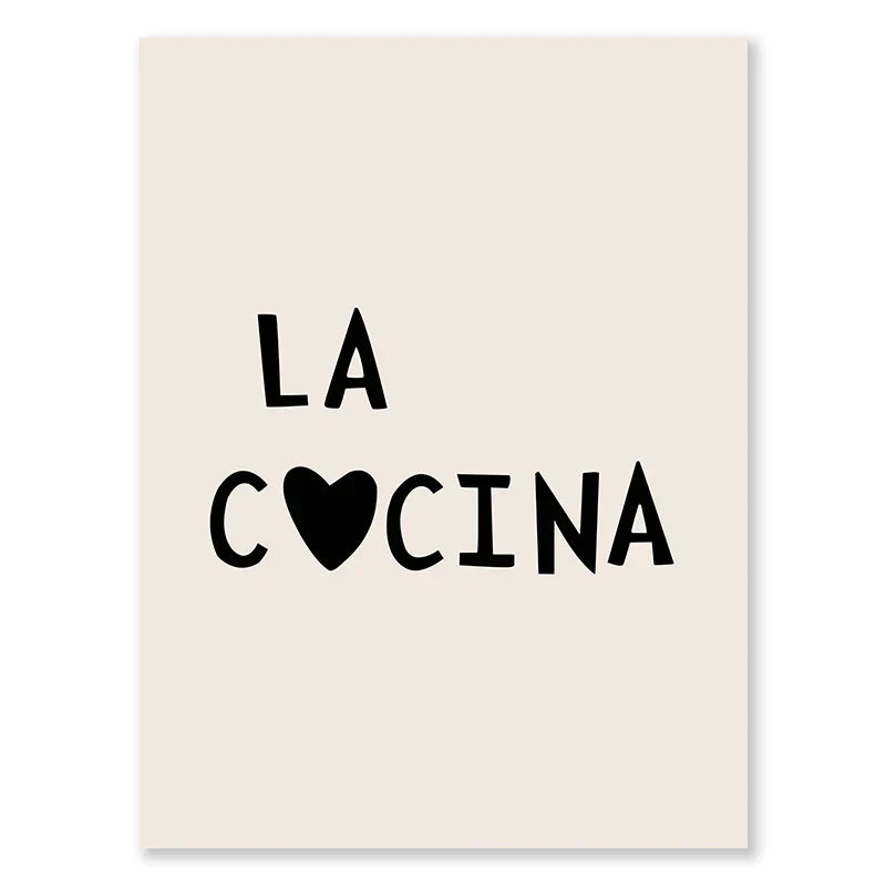Kitchen Cooking Love Quotes Wall Art Fine Art Canvas Prints Minimalist Modern Typographic Posters Pictures For Kitchen Dining Room Cafe Art Decor | Home&so-Homeandso