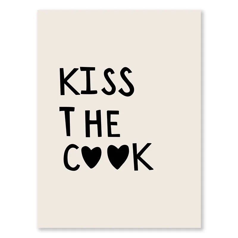 Kitchen Cooking Love Quotes Wall Art Fine Art Canvas Prints Minimalist Modern Typographic Posters Pictures For Kitchen Dining Room Cafe Art Decor | Home&so-Homeandso