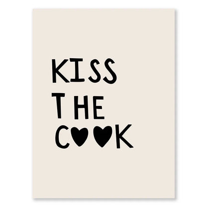 Kitchen Cooking Love Quotes Wall Art Fine Art Canvas Prints Minimalist Modern Typographic Posters Pictures For Kitchen Dining Room Cafe Art Decor | Home&so-Homeandso