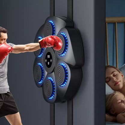 Music punching bag with target features