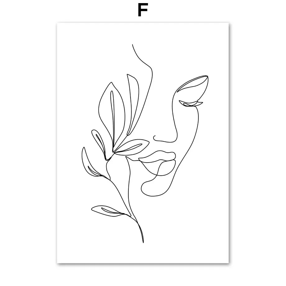 Minimalist Abstract Black White Beauty Figure Art Line Art Fine Art Canvas Prints Pictures For Living Room Bedroom Salon Art Decor | Home&so-Homeandso