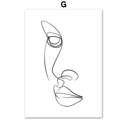 Minimalist Abstract Black White Beauty Figure Art Line Art Fine Art Canvas Prints Pictures For Living Room Bedroom Salon Art Decor | Home&so-Homeandso