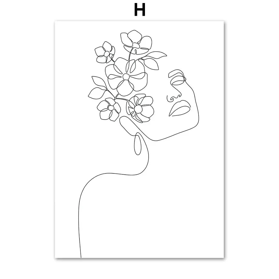 Minimalist Abstract Black White Beauty Figure Art Line Art Fine Art Canvas Prints Pictures For Living Room Bedroom Salon Art Decor | Home&so-Homeandso