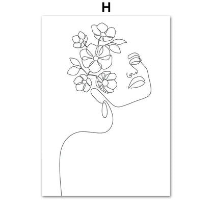 Minimalist Abstract Black White Beauty Figure Art Line Art Fine Art Canvas Prints Pictures For Living Room Bedroom Salon Art Decor | Home&so-Homeandso