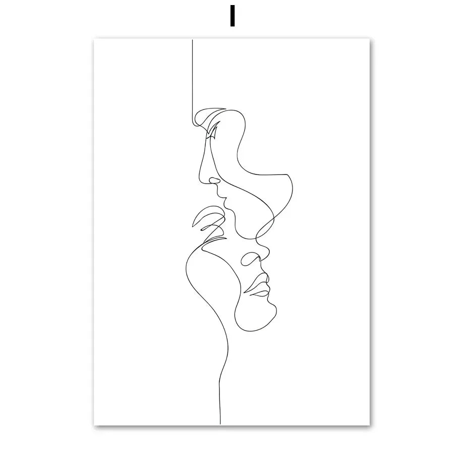 Minimalist Abstract Black White Beauty Figure Art Line Art Fine Art Canvas Prints Pictures For Living Room Bedroom Salon Art Decor | Home&so-Homeandso