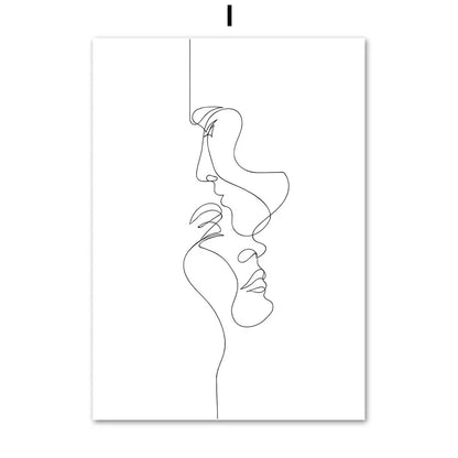 Minimalist Abstract Black White Beauty Figure Art Line Art Fine Art Canvas Prints Pictures For Living Room Bedroom Salon Art Decor | Home&so-Homeandso