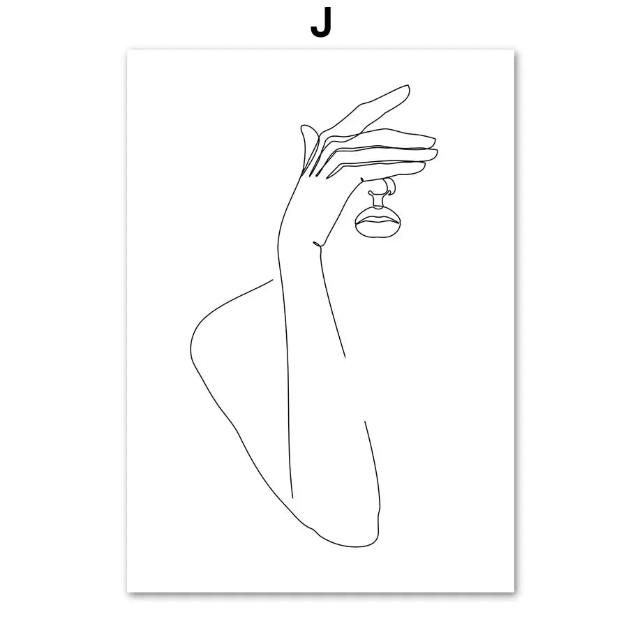 Minimalist Abstract Black White Beauty Figure Art Line Art Fine Art Canvas Prints Pictures For Living Room Bedroom Salon Art Decor | Home&so-Homeandso