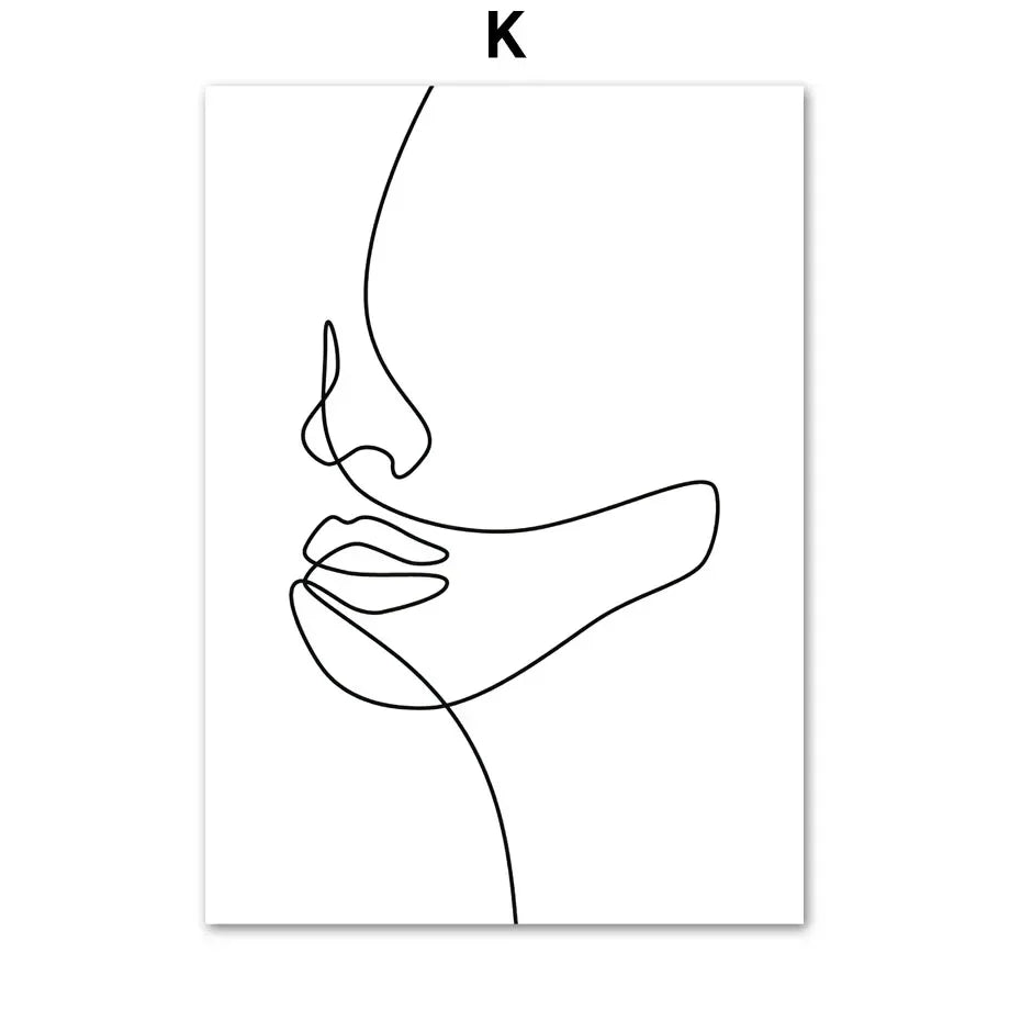 Minimalist Abstract Black White Beauty Figure Art Line Art Fine Art Canvas Prints Pictures For Living Room Bedroom Salon Art Decor | Home&so-Homeandso