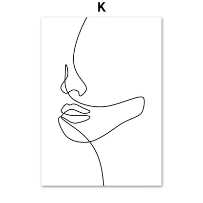 Minimalist Abstract Black White Beauty Figure Art Line Art Fine Art Canvas Prints Pictures For Living Room Bedroom Salon Art Decor | Home&so-Homeandso
