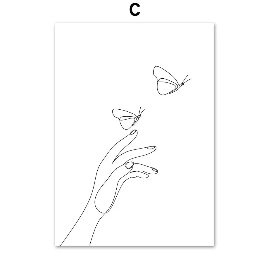 Minimalist Abstract Black White Beauty Figure Art Line Art Fine Art Canvas Prints Pictures For Living Room Bedroom Salon Art Decor | Home&so-Homeandso