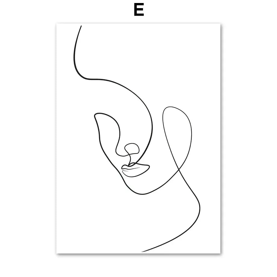 Minimalist Abstract Black White Beauty Figure Art Line Art Fine Art Canvas Prints Pictures For Living Room Bedroom Salon Art Decor | Home&so-Homeandso