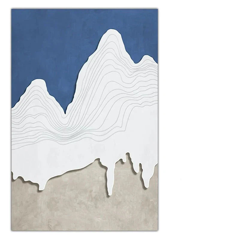 Minimalist Abstract Landscape Mountain Contour Lines Wall Art Poster Fine Art Canvas Print Picture For Living Room Bedroom Scandinavian Foyer Art Decor | Home&so-Homeandso