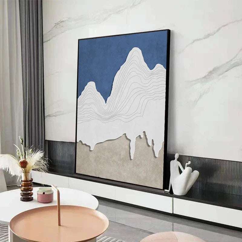 Minimalist Abstract Landscape Mountain Contour Lines Wall Art Poster Fine Art Canvas Print Picture For Living Room Bedroom Scandinavian Foyer Art Decor | Home&so-Homeandso