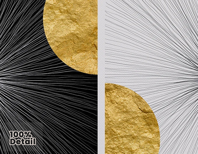 Minimalist Golden Sun Lines Abstract Wall Art Fine Art Canvas Prints Square Format Pictures For Modern Apartment Living Room Art For Contemporary Interiors | Home&so-Homeandso