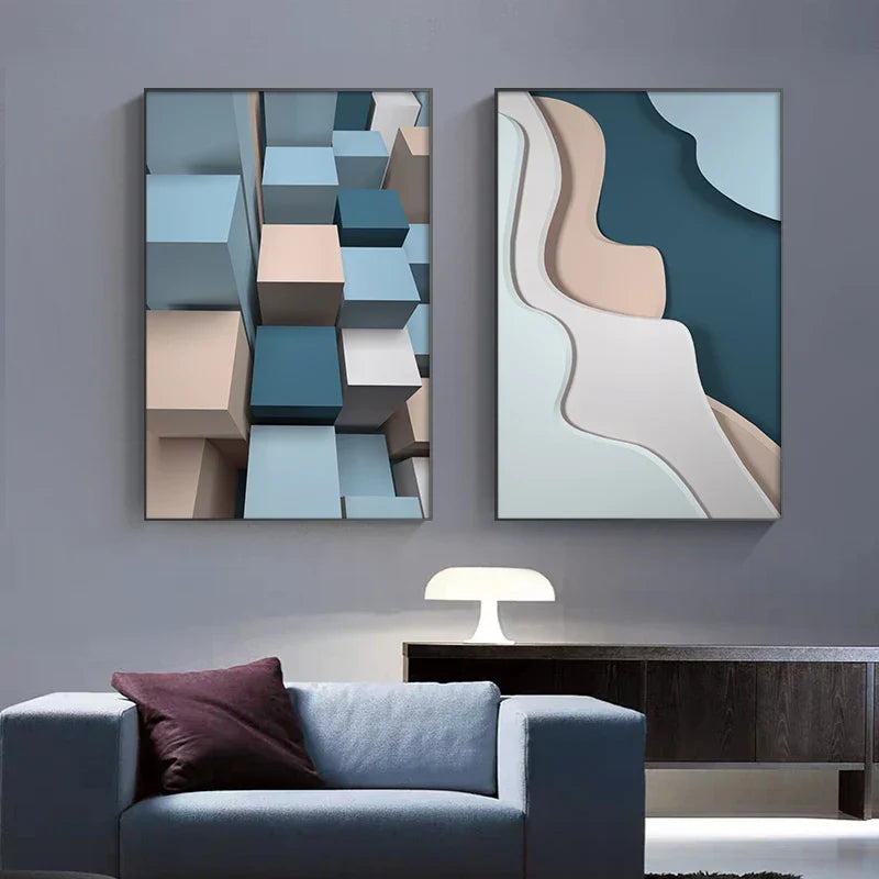 Modern Aesthetics Flowing 3d Design Wall Art Fine Art Canvas Prints Colorful Abstract Pictures For Living Room Bedroom Foyer Art For Contemporary Interiors | Home&so-Homeandso